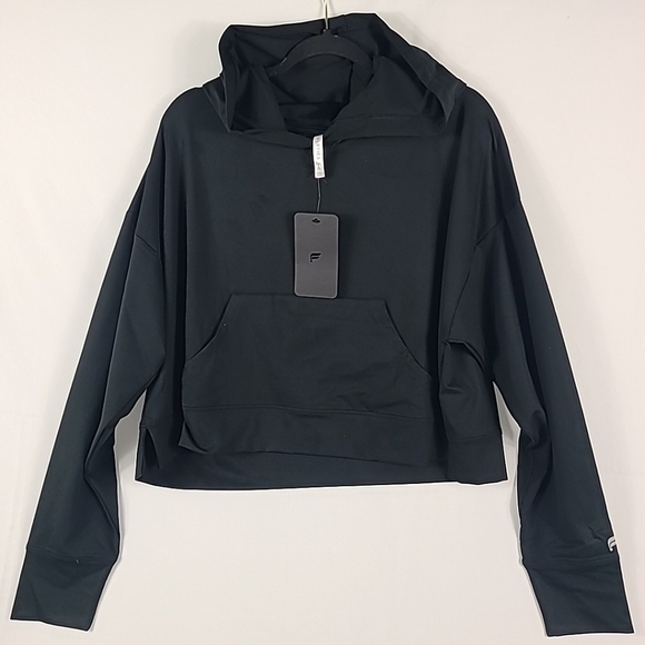 Fabletics Tops - NEW Fabletics Women's Cloud Jersey Cropped Black Hoodie Sz XL NWT $70